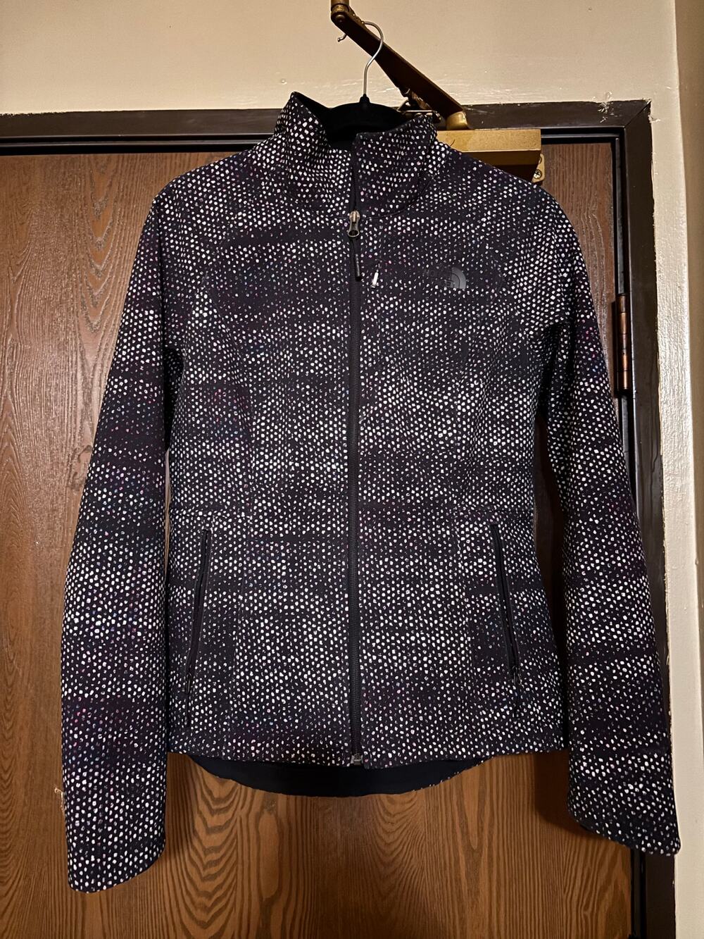 The North Face Black Polka Dot Fall/ Winter Outerwear Coat/Jacket